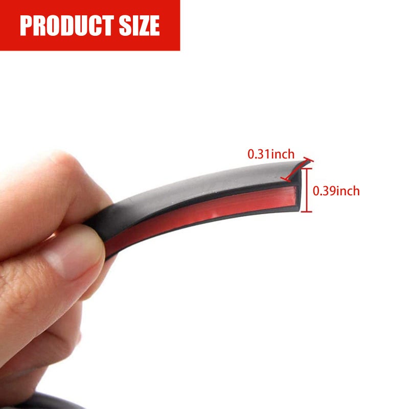 Miytsya 1 PC Automotive Windshield Rubber Seal, 5M/16.5Ft Car Black Windshield Edge Moulding Sealing Strip Soundproof T-Type Rubber Edge Protector Trim (8x10MM) - Image 2